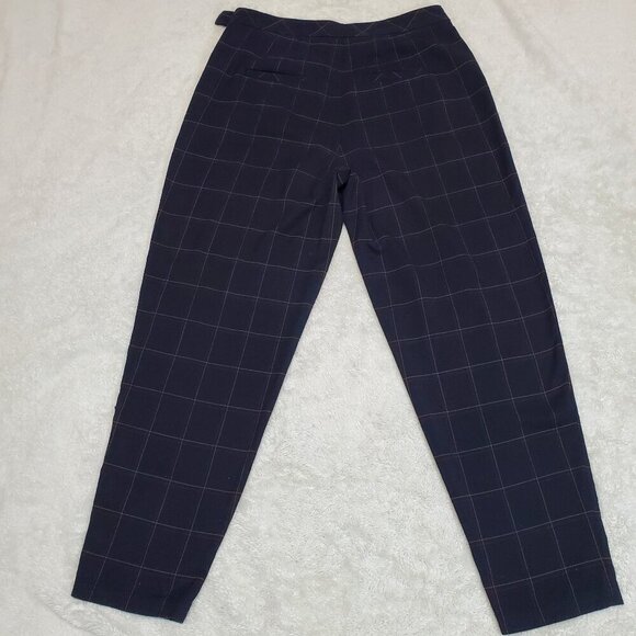 Free People Academia Black Tan Red Plaid High Waist Tapered Leg Pants Women 4‎ - Picture 1 of 11